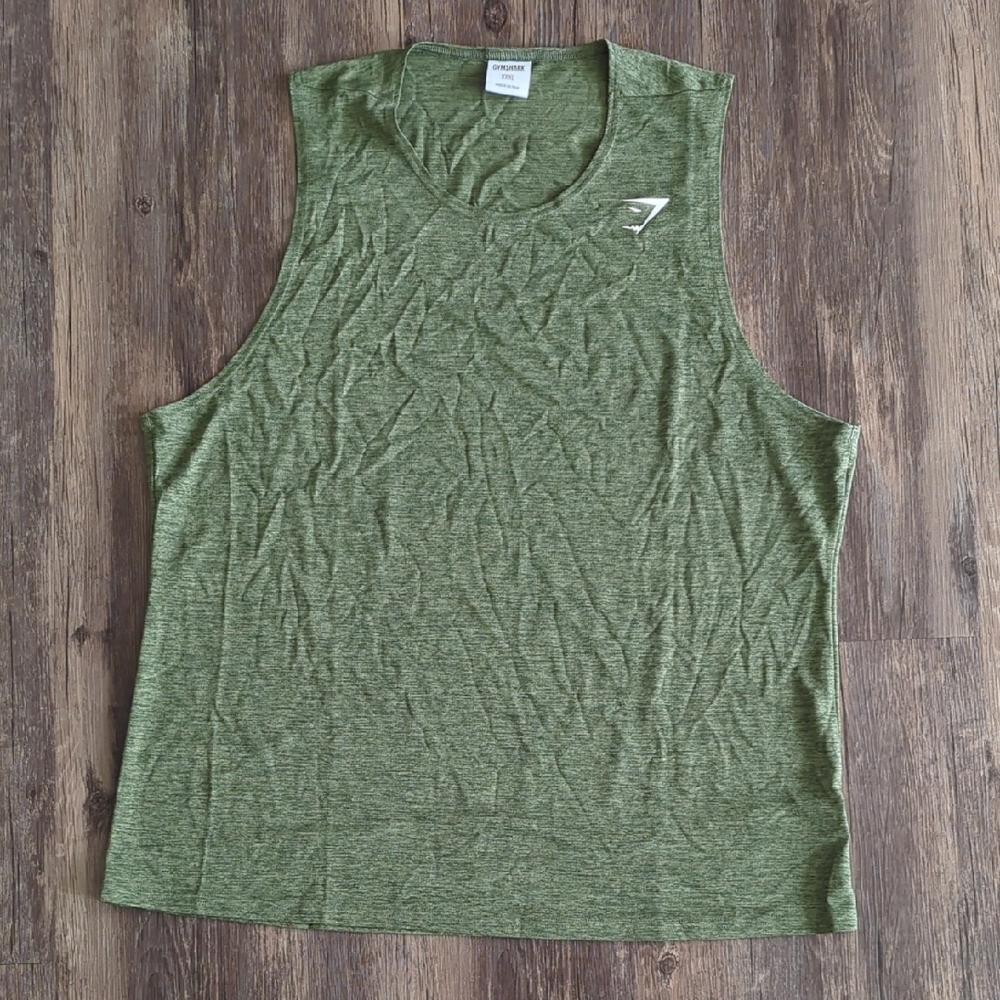 Gymshark Men's Green Sleeveless Gym Top